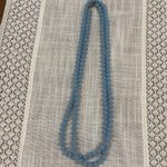 Extra Long Vintage Beaded Necklace Blue Photo 1
