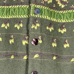 Herman Geist VTG Cardigan Sweater Woman's Large Green Knit Wool Embroidered Photo 4