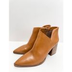 Arezzo Boots Size 9.5B Leather Pointed Toe Block Heel Pull On Booties NEW Brown Photo 4