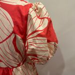 Hutch  Coral Plumeria Print Puff Sleeve Tiered V-Neck Mini Dress Preppy Coastal Photo 10