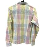 Aura Western Cowgirl Pearl Snap Up Long Sleeve Pastel Plaid Pocket Shirt Small Photo 4
