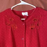 VINTAGE RED QUILTED COZY HOUSE COAT Size M Photo 3