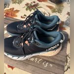 Hoka  Dark Blue and Peach Athletic Shoes Photo 1