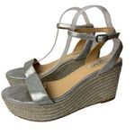 Badgley Mischka Ashley By 26 International Silver Wedge Sandals Photo 0