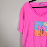 Fresh Produce  Pink 100% Cotton Tee Shirt Womens XL Flamingo Graphic Print Top Photo 7