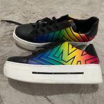Michael Kors  RARE Ashlyn Rainbow Platform Sneakers Black‎ Leather Women 9M PRIDE Photo 1