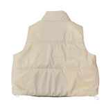 No Boundaries NWT  Women's Ivory Faux Leather Puffer Button‎ Front Vest Size XXL Photo 4