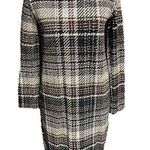 ZARA Plaid Long Sleeve Midi Dress Black Taupe Maroon Size Large Photo 0