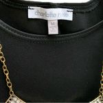 Charlotte Russe Y2K  Cropped Black Tank w/ Gold & Rhinestone Chain Medium NWT Photo 1