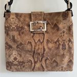 Cecconi Vintage Brown Snakeskin Print Italian Leather Shoulder Bag Photo 10