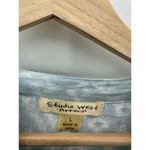 Studio West  Apparel Top Women Large Blue White Button Front Boho Peasant Tunic Photo 6