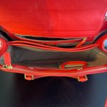 MCM 2-Way Red Leather Top Handle Shoulder Bag - Preowned Photo 12