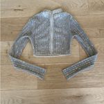 superdown  - Sia Long Sleeve Sequin Crop Top in Gold Nude Metallic Photo 4