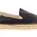 Anthropologie Saludos black leather slip on espadrille flats Photo 0