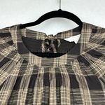 LC Lauren Conrad Women's Volume-Sleeve Plaid Top Sz S Tie Back Boho/Work Photo 5
