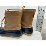 Jbu Womans Maplewood Midcalf Duck Boots 8.5 M Brown Blue Lace Up Photo 3