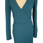 Speechless  Hunter Green Glitter Long Sleeve Wrap Dress Party Cocktail‎ Medium Photo 0
