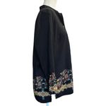 Citron Santa Monica Silk Linen Blouse with Black with dragon floral motif (S) Photo 2