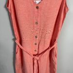 Carve Designs Linen Sleeveless Wide Leg Jumpsuit Womens Medium Coral Belted NWOT Photo 8