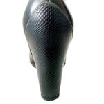 Ecco Sculptured 75 Low Cut Black Leather Ankle Booties 38 Side Zip Block Heel Size 7 Photo 5