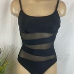 Shade & Shore  Black Net Cutout Panel 1 Piece Swim Suit XS NEW Photo 1