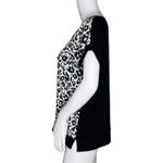 Sympli Shirt Womens 4 Black White Animal Print Satin Dolman Top Bold Edgy Unique Photo 2