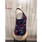 Metaphor Women’s Athletic Tank Top Large Abstract Floral Mesh Back Workout Top N Photo 3