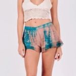 Raga Sweet Devotion Ruffle Shorts in Blue/Tan Tie Dye Size US Medium Photo 0