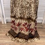White Stag Vintage Maxi Dress Sleeveless Brown Leopard/Tropical Print-16/18 Photo 2