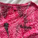 Vintage Y2K grunge biker Easyriders flame burnout pink & black mesh long sleeve Size L Photo 1