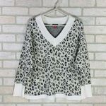 Vince Camuto  Animal Print V Neck Long Sleeve Sweater Size S Photo 0