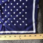 Classic Navy White Polka Dot Silk Feel Square Scarf Neckerchief Bag Charm Preppy Blue Photo 3