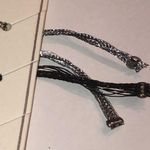 American Eagle  AE 3 Adjustable Silver Tone Black Boho Bracelets Photo 2