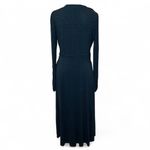 Boden Lucille Long Sleeve Jersey Midi Dress Navy Hunter Green Leaf Size 10 Long Blue Photo 4