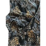 Y2K Cotton Babydoll Top XS V Neck Paisley Floral Black Photo 3