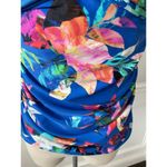 La Blanca  Blue Tropical Floral Tankini Swimsuit Top Photo 5