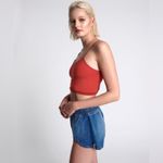 One Teaspoon Sport OTS string back boxer crop tank top in tomato red NEW SMALL Photo 2