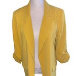 Tahari  Women’s Blazer Size Medium Mustard Long Lined Cuffed Sleeve Dressy Photo 0