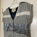 Ace & Jig  gray striped shimmer sleeveless v neck button front top Medium Photo 2