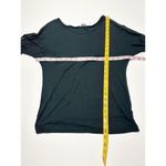 Vince Scoop Neck Long Sleeve Tee Shirt Top Blouse Leather Detail Black Size XS Photo 7