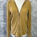 Chaser Yellow Washed Zip up Hooded Cardigan Photo 0