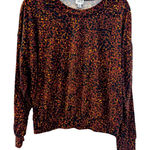 Peyton Jensen Women Animal Print Long Sleeve Crewneck Top Size M Relaxed Casual Photo 0