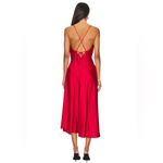 ASTR The Label Gaia Red Satin Slip Dress Midi Thigh Slit Size XS Photo 8