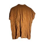 YFB Oversized Shirt Copper Bronze Color Block Collar Button Down Top XS Brown Photo 1