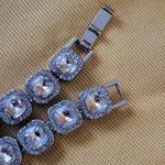 SILVER CRYSTAL SQUARE TENNIS ISIS CHAIN 18" Photo 3