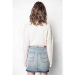 Zadig & Voltaire  Brumy Smooth Knit Cotton V Neck Sweater Ecru Size Small Neutral Photo 5