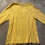 Charter Club  Shirt Womens Large Mustard Yellow Embroidered Split Neck Long Slv Photo 2