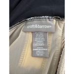 Croft & Barrow Croft Barrow Navy With Yellow Trim V Neck Sleeveless One Piece Swimsuit Photo 4