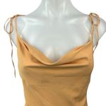 Abercrombie & Fitch Yellow Silk Satin Sleeveless Cowl Neck Slip Mini Dress Sz S Photo 2