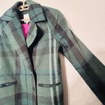 Avec Les Filles Walker Longline Coat Size XS Old Money Dark Academia Green Plaid Photo 7